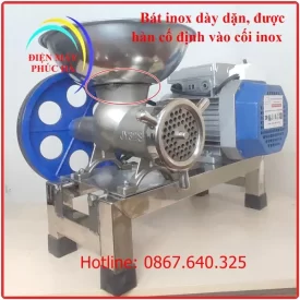 Máy xay đùn thịt cối inox 32 với chất liệu inox 304 dày