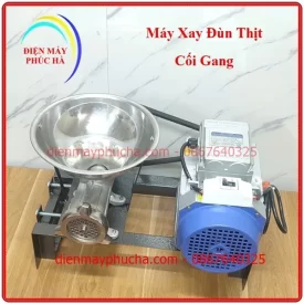 Máy xay đùn thịt cối gang 22 với khung đỡ chắc chắn