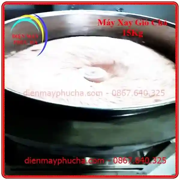 Thành phẩm máy xay giò chả 15kg Biến Tần 3 pha
