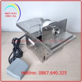 Máy buộc chỉ xúc xích dùng điện chất liệu inox 304 với khung chân chắc chắn