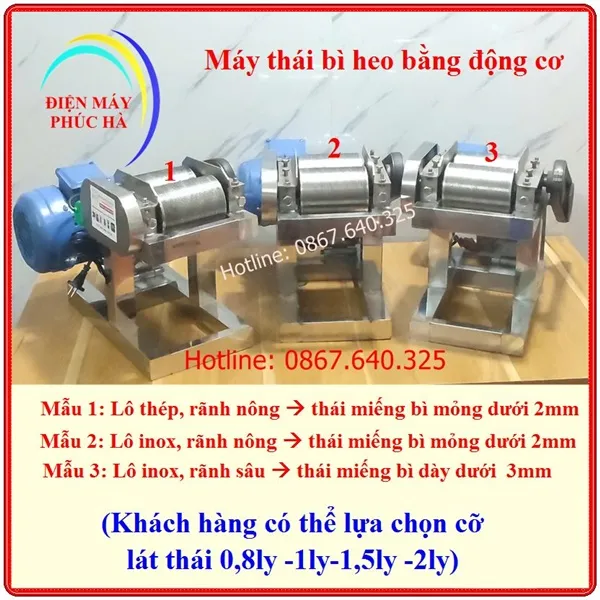 Các mẫu máy thái bì heo dùng điện lô thái 12cm