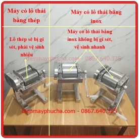 Khác biệt của 2 mẫu máy thái bì heo quay tay lô thép và lô inox