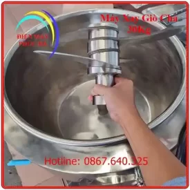 Máy Xay Giò Chả 30Kg Điện 3 pha: bộ dao bằng inox 304, rút thả thuận tiện khi sử dụng