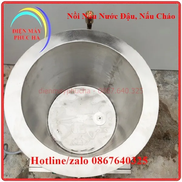 Nồi Nấu Cháo - Nấu Súp - Nấu Nước Đậu Dùng Điện gia nhiệt gián tiếp thông qua khoang chứa dầu ăn, không lo bị bén đáy khi nấu