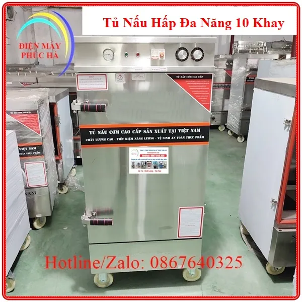 Tủ nấu hấp đa năng 10 khay