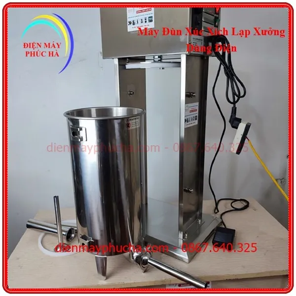 Máy đùn xúc xích 10 lít chất liệu inox 304 có chi tiết thiết kế tối ưu khi sử dụng