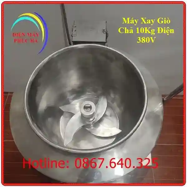 Cấu tạo cối xay máy xay giò chả 10kg Biến Tần 3 pha