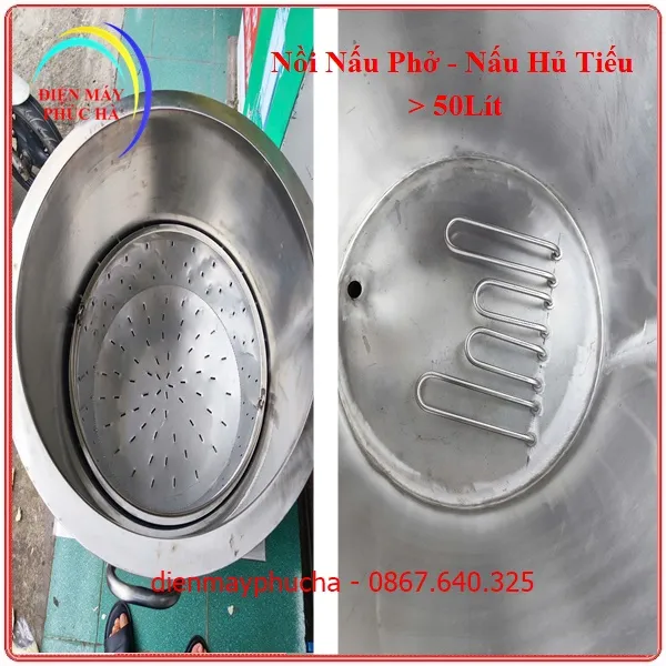 Nồi nấu hủ tiếu 50 lít 60 lít 70 lít 100 lít dùng để nấu phở,nấu hủ tiếu, hầm xương